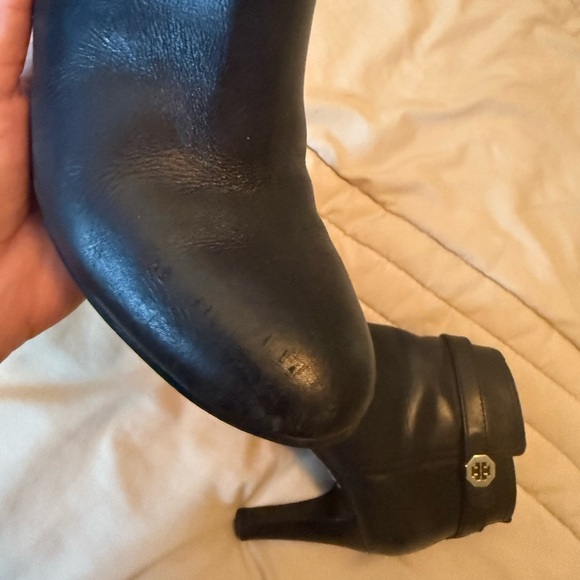 Tory Burch Black Leather Heeled Boots - Picture 7 of 10
